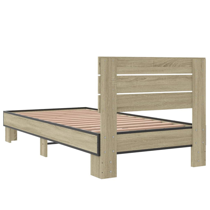 Bed Frame without Mattress Sonoma Oak 75x190 cm Small Single