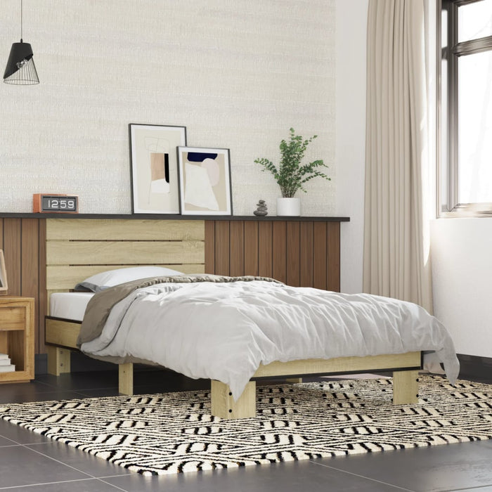 Bed Frame without Mattress Sonoma Oak 75x190 cm Small Single