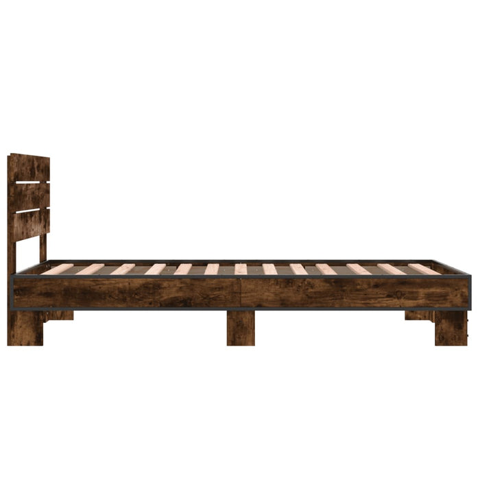 Bed Frame without Mattress Smoked Oak 75x190 cm Small Single