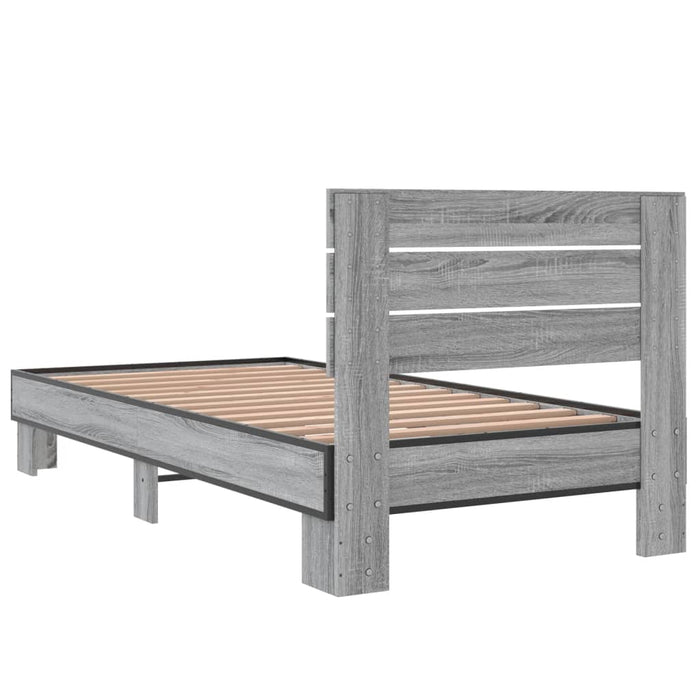 Bed Frame without Mattress Grey Sonoma 75x190 cm Small Single