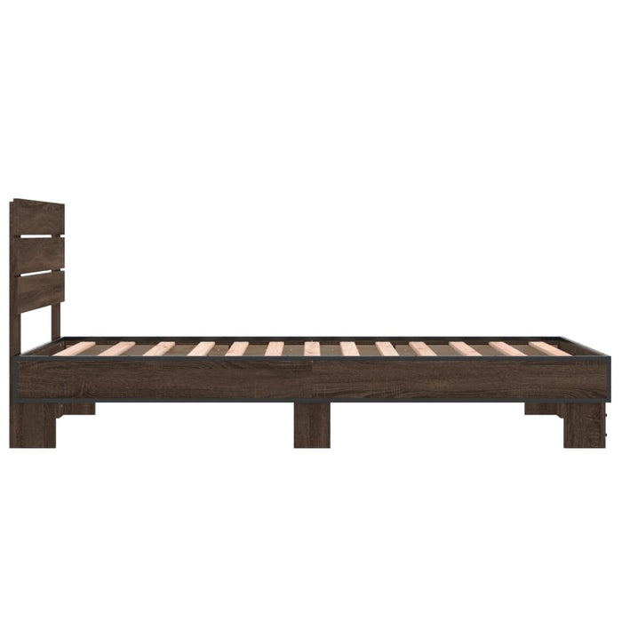 Bed Frame without Mattress Brown Oak 75x190 cm Small Single