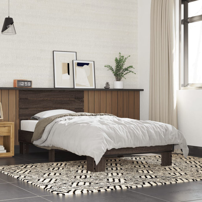 Bed Frame without Mattress Brown Oak 75x190 cm Small Single