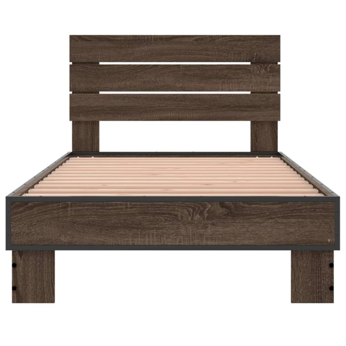 Bed Frame without Mattress Brown Oak 90x190 cm Single