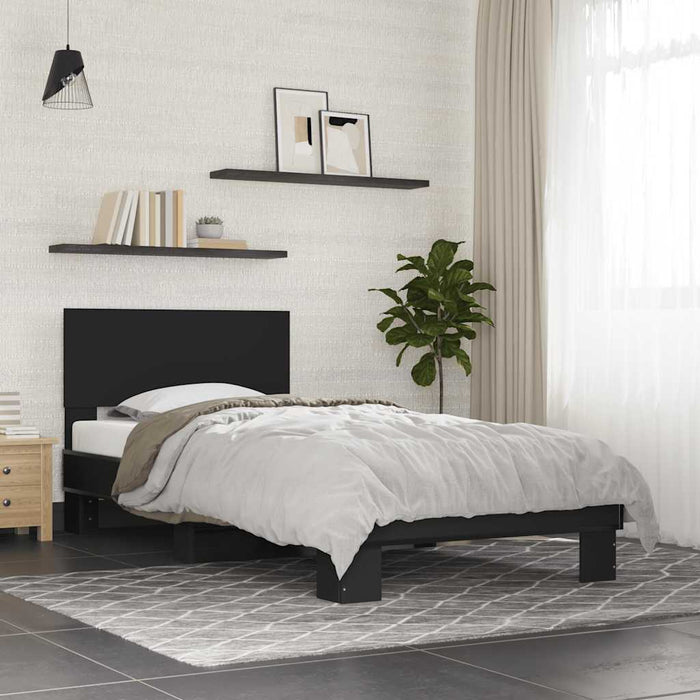 Bed Frame without Mattress Black 100x200 cm