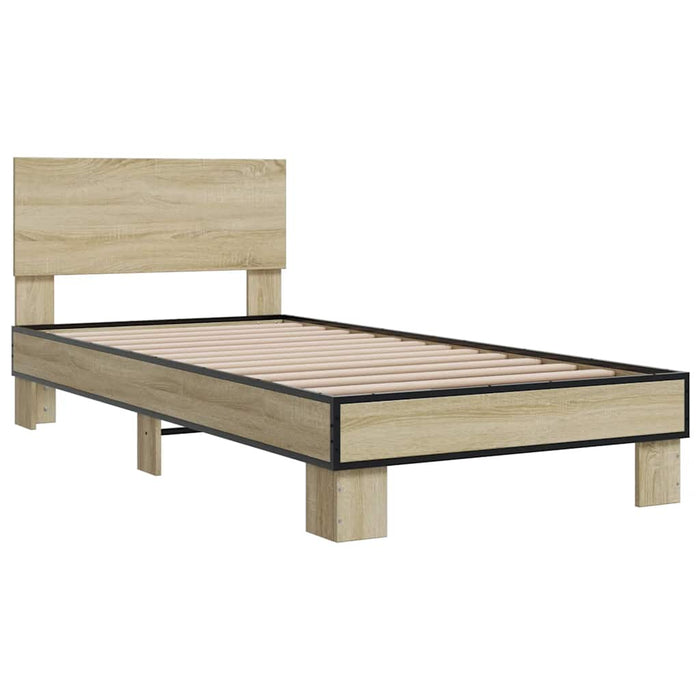 Bed Frame without Mattress Sonoma Oak 100x200 cm