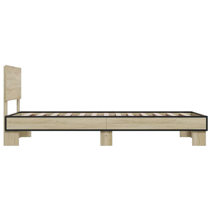 Bed Frame without Mattress Sonoma Oak 100x200 cm