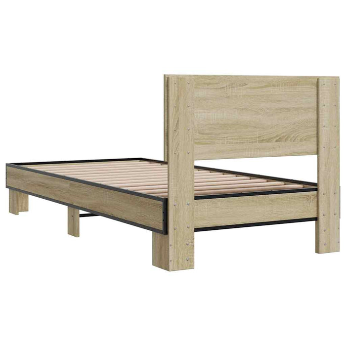 Bed Frame without Mattress Sonoma Oak 100x200 cm