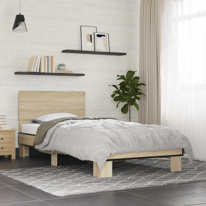 Bed Frame without Mattress Sonoma Oak 100x200 cm