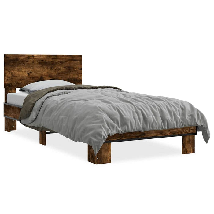 Bed Frame without Mattress Smoked Oak 100x200 cm