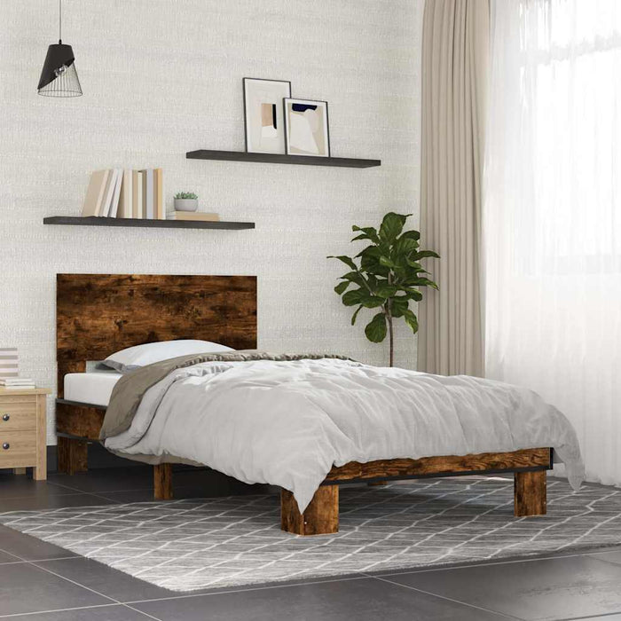 Bed Frame without Mattress Smoked Oak 100x200 cm