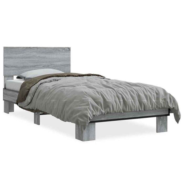 Bed Frame without Mattress Grey Sonoma 100x200 cm