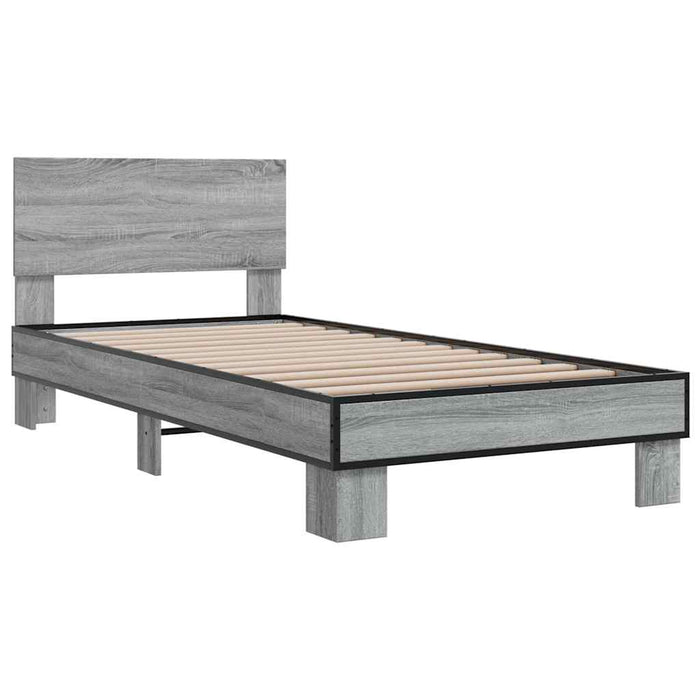 Bed Frame without Mattress Grey Sonoma 100x200 cm