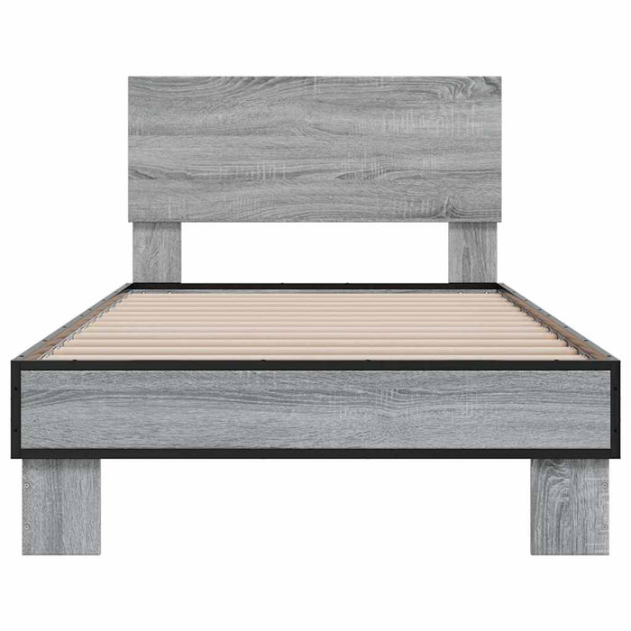 Bed Frame without Mattress Grey Sonoma 100x200 cm