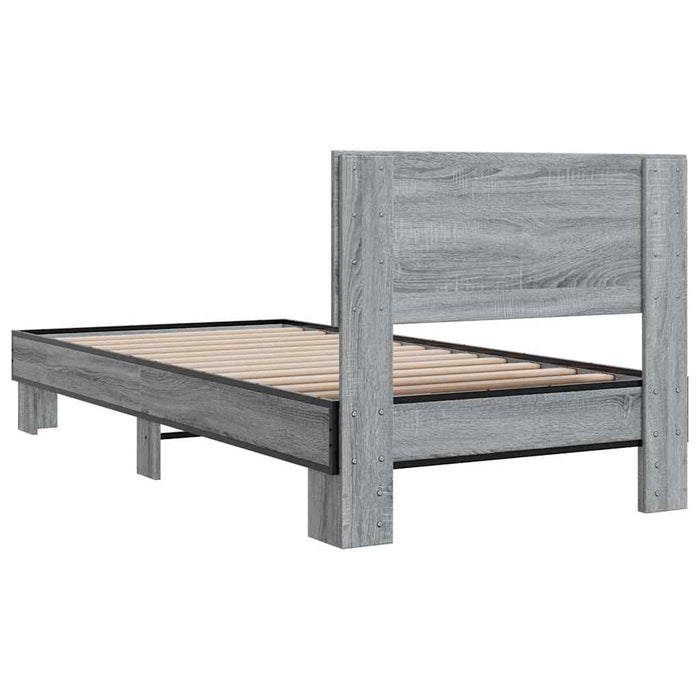 Bed Frame without Mattress Grey Sonoma 100x200 cm