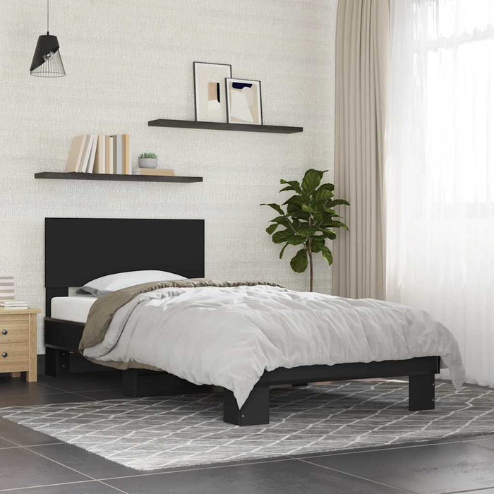 Bed Frame without Mattress Black 90x200 cm