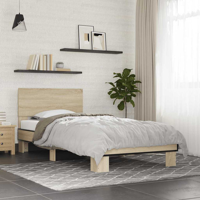 Bed Frame without Mattress Sonoma Oak 90x200 cm