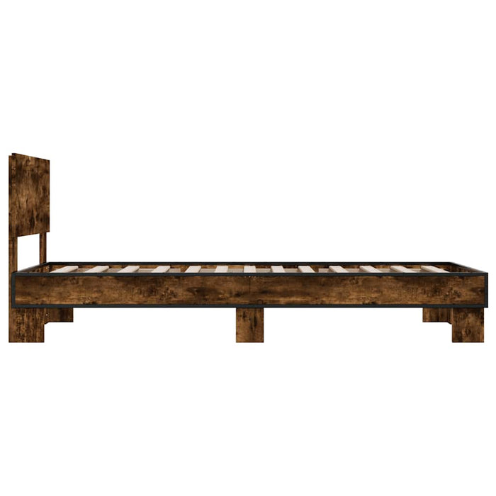 Bed Frame without Mattress Smoked Oak 90x200 cm