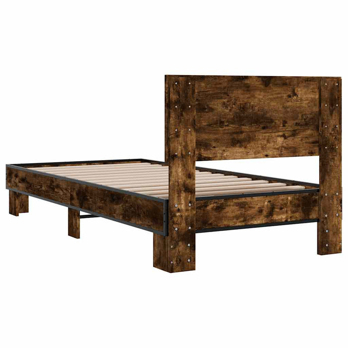 Bed Frame without Mattress Smoked Oak 90x200 cm