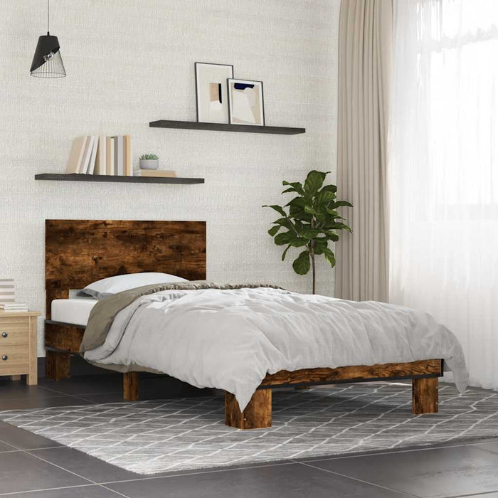 Bed Frame without Mattress Smoked Oak 90x200 cm