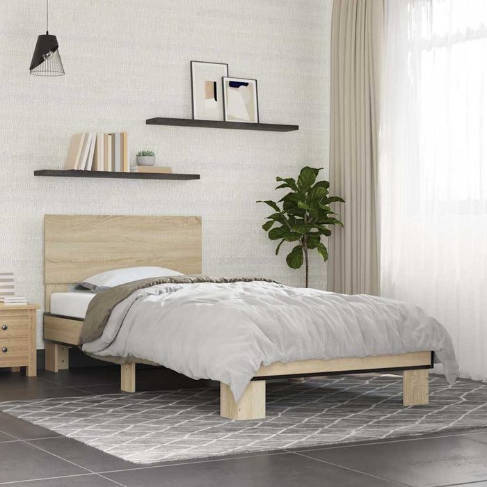 Bed Frame without Mattress Sonoma Oak 75x190 cm Small Single