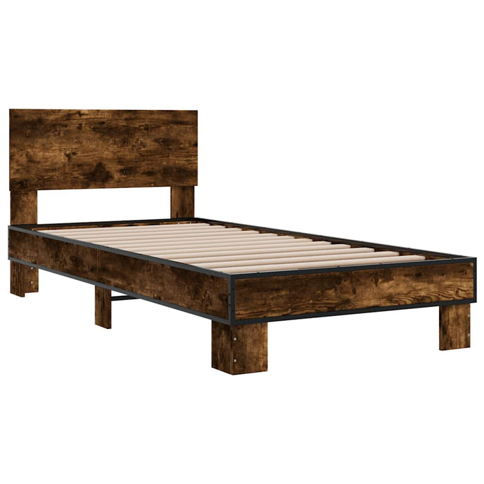 Bed Frame without Mattress Smoked Oak 75x190 cm Small Single