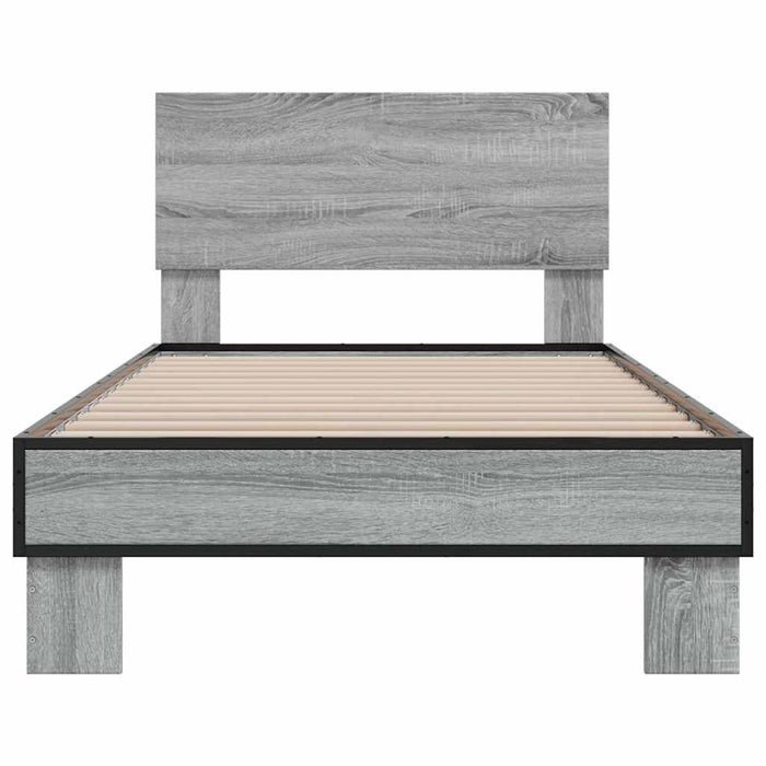 Bed Frame without Mattress Grey Sonoma 75x190 cm Small Single