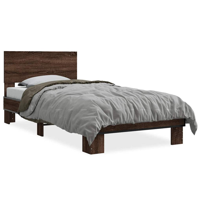 Bed Frame without Mattress Brown Oak 90x190 cm Single