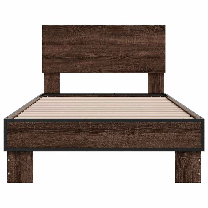 Bed Frame without Mattress Brown Oak 90x190 cm Single