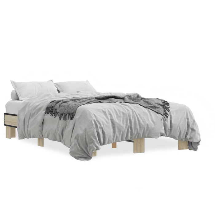 Bed Frame without Mattress Sonoma Oak 140x200 cm