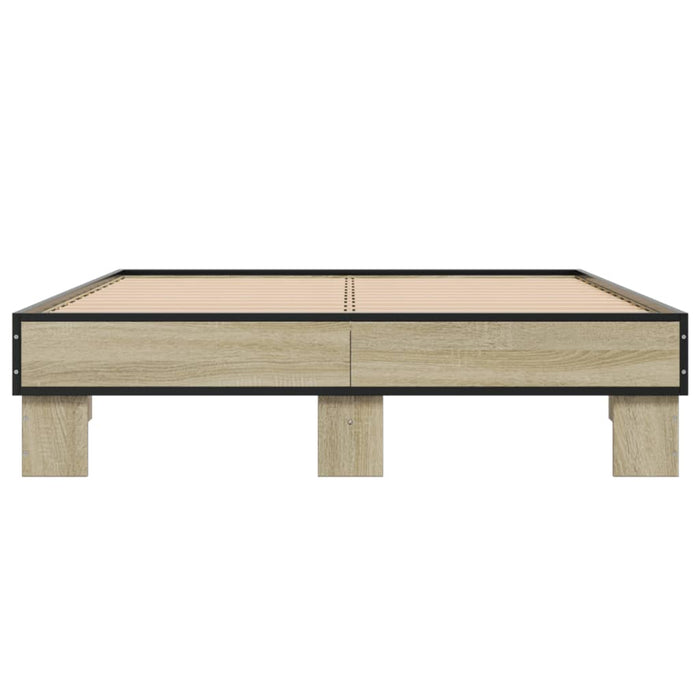 Bed Frame without Mattress Sonoma Oak 140x200 cm