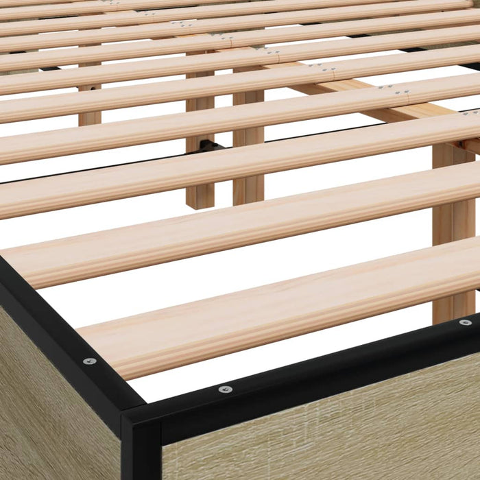 Bed Frame without Mattress Sonoma Oak 140x200 cm