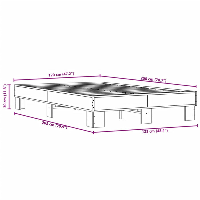 Bed Frame without Mattress Sonoma Oak 120x200 cm