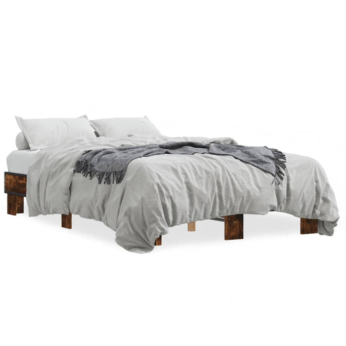 Bed Frame without Mattress Smoked Oak 120x200 cm