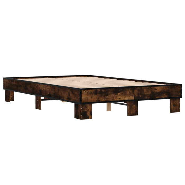 Bed Frame without Mattress Smoked Oak 120x200 cm