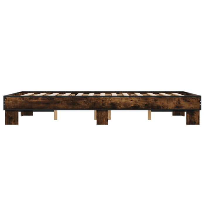 Bed Frame without Mattress Smoked Oak 120x200 cm