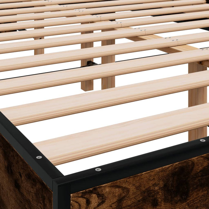 Bed Frame without Mattress Smoked Oak 120x200 cm