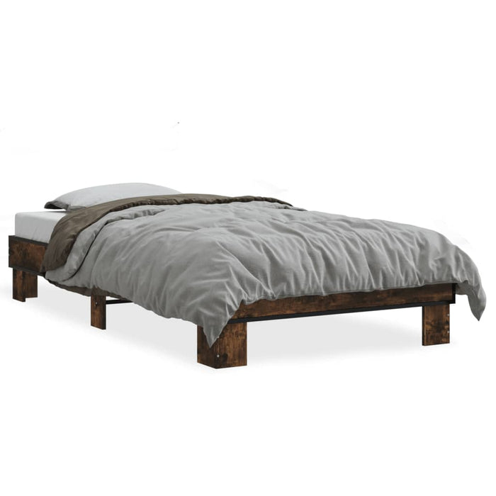 Bed Frame without Mattress Smoked Oak 100x200 cm