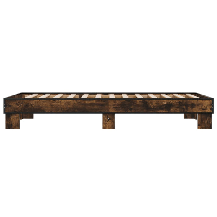 Bed Frame without Mattress Smoked Oak 100x200 cm