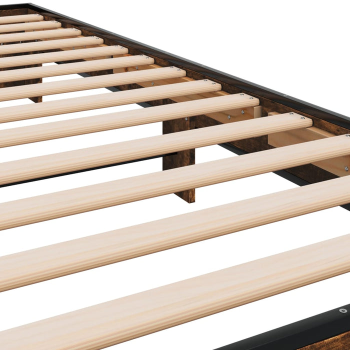 Bed Frame without Mattress Smoked Oak 100x200 cm