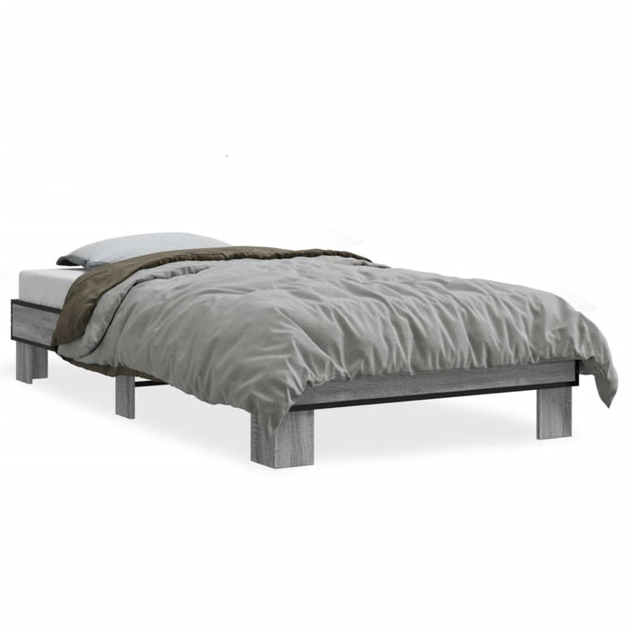 Bed Frame without Mattress Grey Sonoma 90x200 cm