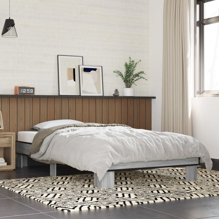 Bed Frame without Mattress Grey Sonoma 90x200 cm