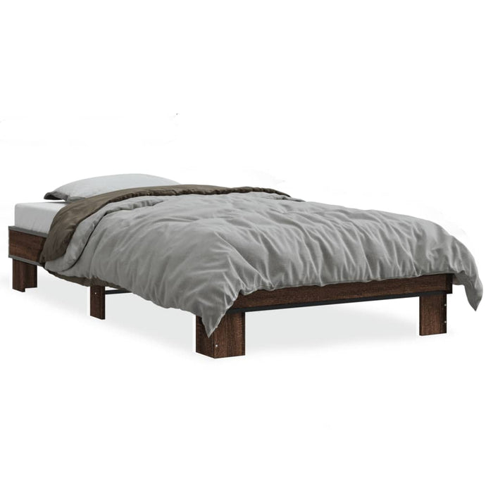 Bed Frame without Mattress Brown Oak 90x200 cm