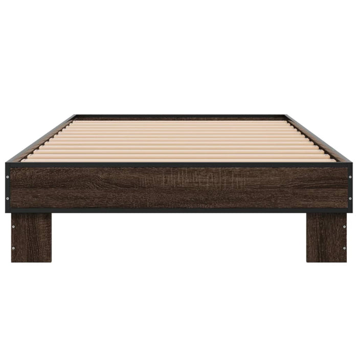 Bed Frame without Mattress Brown Oak 90x200 cm