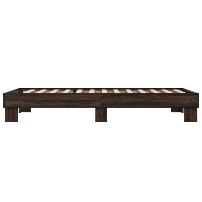 Bed Frame without Mattress Brown Oak 90x200 cm