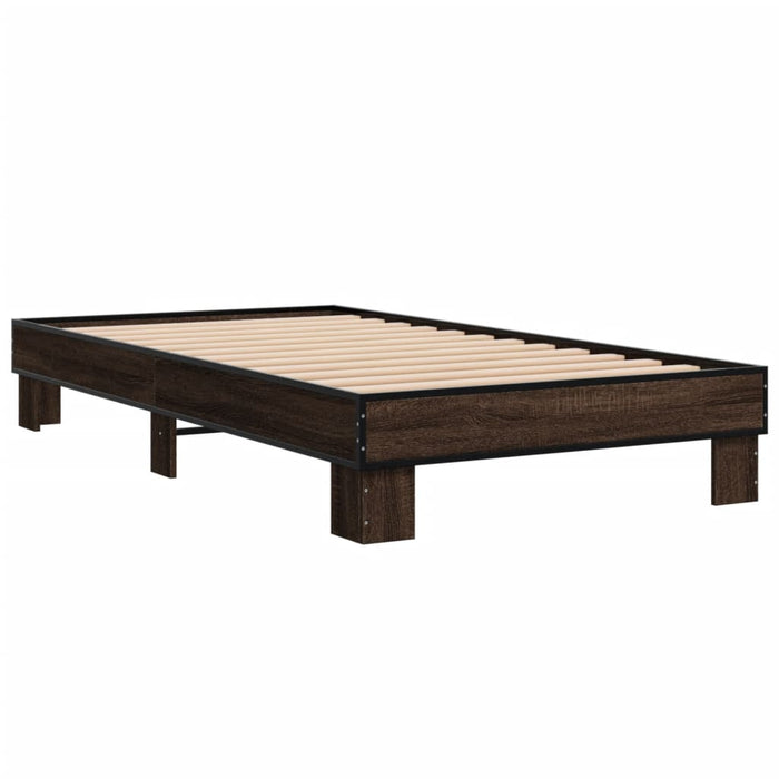 Bed Frame without Mattress Brown Oak 90x200 cm