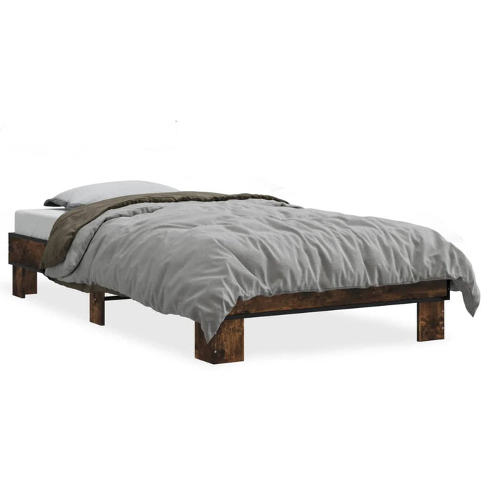 Bed Frame without Mattress Smoked Oak 90x190 cm Single