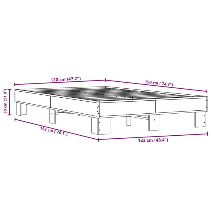 Bed Frame without Mattress Black 120x190 cm Small Double