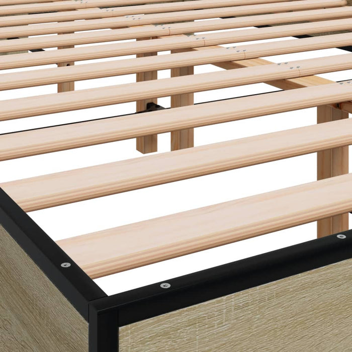 Bed Frame without Mattress Sonoma Oak 135x190 cm Double