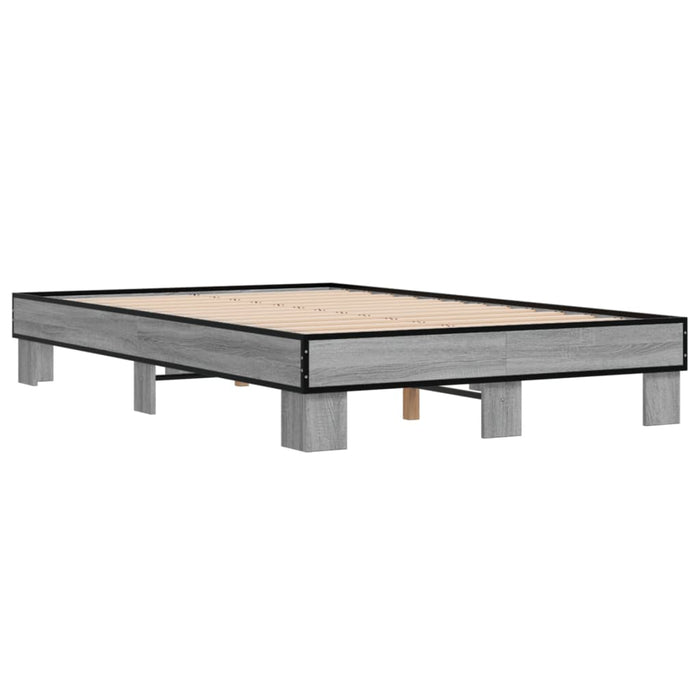 Bed Frame without Mattress Grey Sonoma 135x190 cm Double