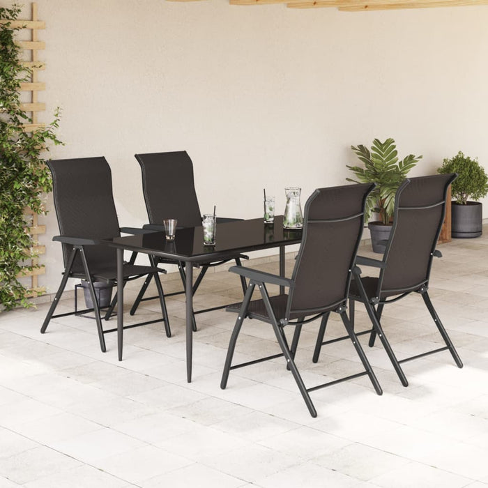 Scaune Pliante De Gradina 4 buc Black Coffee Poly Rattan